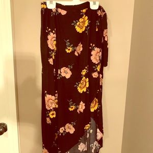 Floral high low skirt